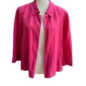 Eileen Fisher Vibrant Pink Open Front Jacket